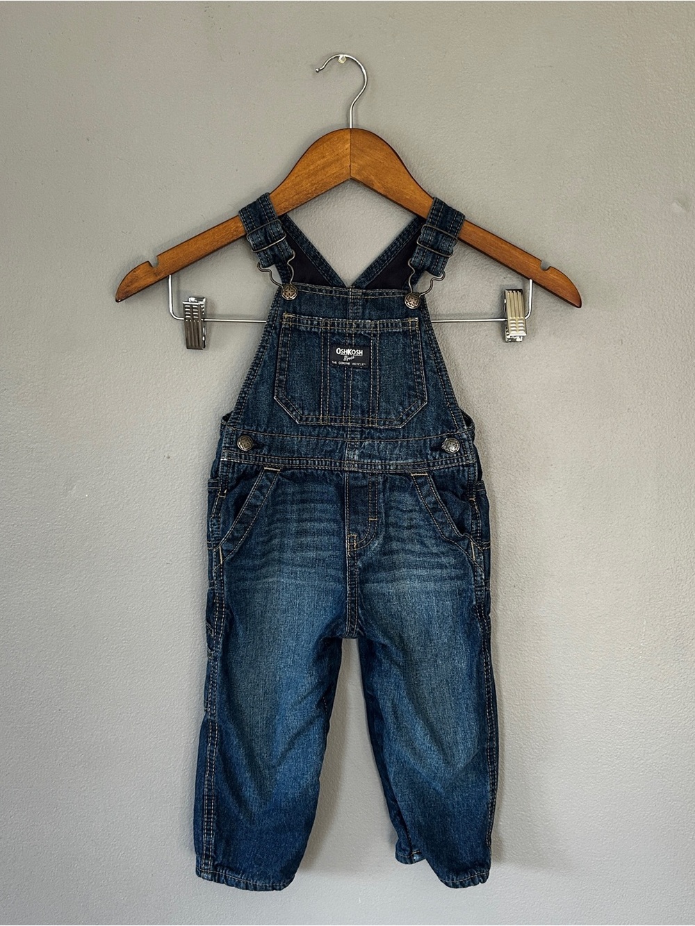 OshKosh B’gosh Baby Toddler Denim Fleece Lined Overalls 18M
